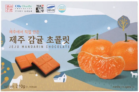 [답례/선물추천] 제주상회 개별포장 한입쏙 감귤 사각 초콜릿, 210g, 1박스